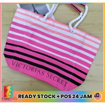 Victoria’s Secret Tote Bag Striped Beach NWT