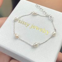 SissyJewelry // Silver chain with freshwater pearls collection - necklace &amp; bracelet ?Free gift box?