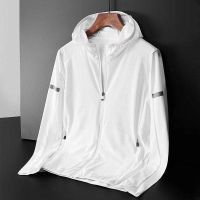 COD 【TG-youzan】 Ice Silky Coat Mens Ice Silk Sun Protection Clothing Ultra-Thin Summer Youth Fat Large Size Jacket Mens Clothing Sun Protection Coat PqA1