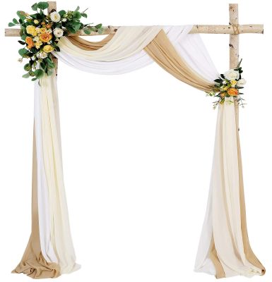 【CC】 3-10 Meters Wedding Arch Draping Fabric Backdrop Curtain Tulle Ceiling Drapes for Weddings Bridal Ceremony