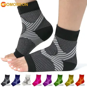 1 Pair Compression Arch Support Brace with Gel Ankle Protector Compression  Flat Foot Socks with Gel Inserts Insole Cushion for Ankle Arch Pain Relief