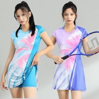 2023 Women Girls Sports Dress + Inner shorts Ladies Tennis Dresses With Shorts Badminton Dress Clothes Gym Running Sportswear