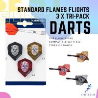 CANAVERAL Standard Flames Flights 3 x Tri-Pack ( หางลูกดอก มาตรฐานลายเปลวไฟ 3 แพ็ค (แพ็คละ 3 ชิ้น) ) ปาเป้า Darts กระดานปาเป้า ปาเป้าลูกดอก ลูกดอก