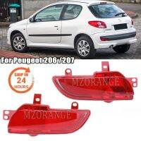 กันชนท้ายไฟสำหรับ Peugeot 206 Plus 207ซีดานแฮชแบคไฟหลังไฟเบรกรถอุปกรณ์เสริมรถยนต์ไฟ LED ติดรถยนต์ไม่มีหลอดไฟ