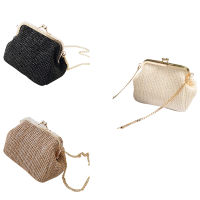 Small Crossbody Boho Bags For Women Evening Clutch Bags Hasp Ladies Handbag Female Straw Beach Rattan Women Messenger Bag