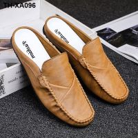 new baotou half sandals han edition mens leather shoes lazy doug heelless England the summer