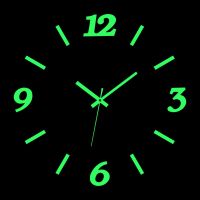 ZZOOI Luminous Wall Clocks 3D Frameless Acrylic DIY Digital Clock Wall Stickers Silent Clock for Living Room Bedroom Office Wall Decor