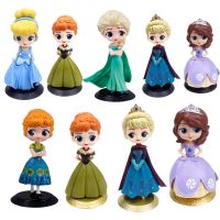 11 Styles 15-17cm Princess Q Posket Snow White Cinderella Belle Mermaid Tangled Aladdin Action Figure Mini Model Toys Kids Gift