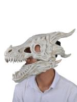 Latex Face Cover Dragon Bone Realistic Dragon Skull Head Cap Full Face Cover Dinosaur Skeleton Face Cover Party Supplies for Halloween Theme Party proficient