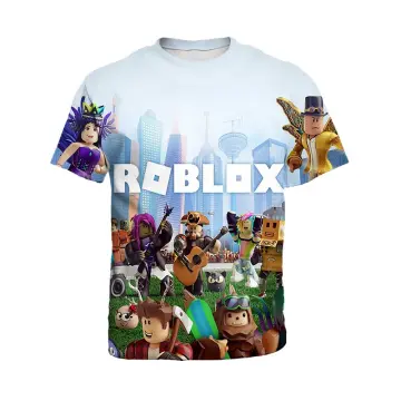 Summer T-shirt for Boys Cartoon ROBLOX Print T Shirt Kids Tops Tees Short  Sleeves Cartoon Baby Clothes 1-10 Years