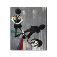 Banksy ถนนศิลปะ Fettered ผ้าใบวาดภาพกราฟฟิตีกุญแจมือโปสเตอร์ศิลปะบนผนังพิมพ์0706ผนัง