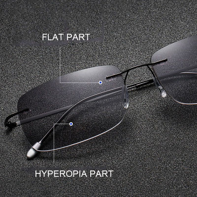 Ahora Men Business Bifocal Sun Reading Glasses Alloy Anti Blue Light Sunglasses Presbyopia Eyeglasse Shade Hyperopia Eyewear