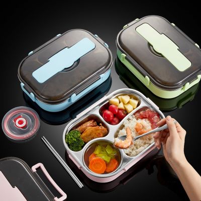 4 Thermal with tableware Leakproof Bento Boxs 304 Food Containers Microwave