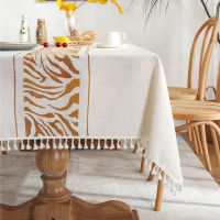 Embroidered Tablecloth Table Cloth Wedding Decoration Geometric Zebra Tablecloth Tassels Nordic Rectangular Tablecloths Cover