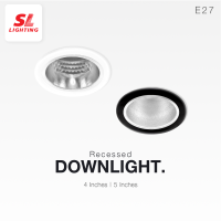 SL LIGHTING โคมไฟดาวน์ไลท์ แบบฝังฝ้า รุ่นคลาสสิกที่ทุกบ้านใช้  SL-6-552 | 553 ขนาด 4, 5 นิ้ว ทรงกลม ขั้ว E27 มีสีดำ, ขาว , เงิน , ทอง