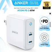 Sạc ANKER PowerPort Atom PD 2 GaN Tech 60W 2 cổng PD - A2029