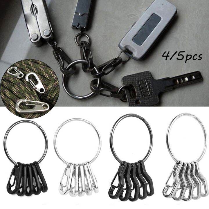 4/5pcs New Carabiner EDC Key Ring Quick Release Keyring Buckle Spring