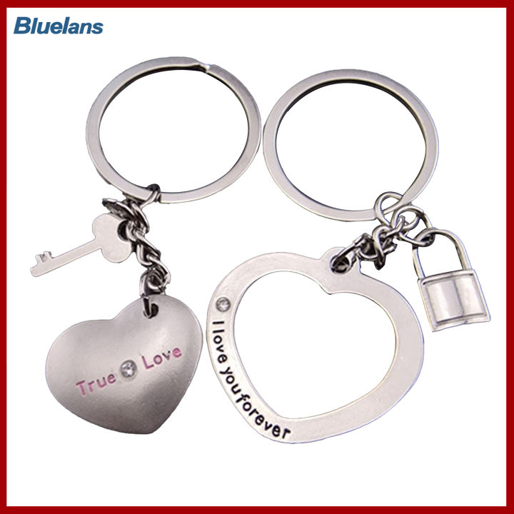 bluelans-1-คู่หัวใจรักใหม่ล็อค-keyfob-คู่รักคู่รักของขวัญ