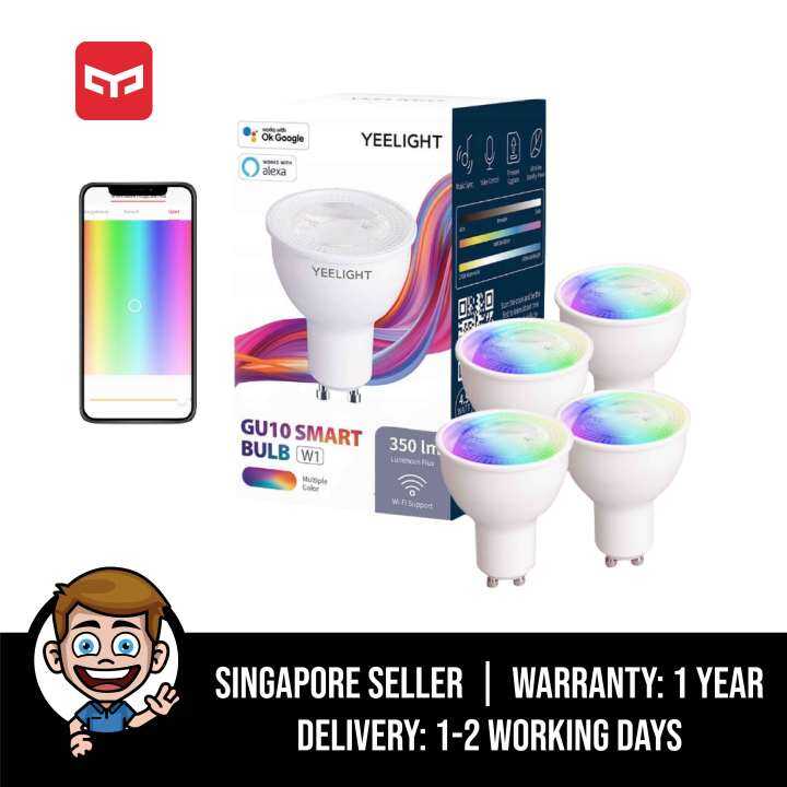 Yeelight W1 GU10 Warm Light & Multi Colour Smart Bulb, for Spot & Track ...