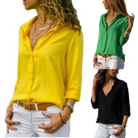 Fashion Long Sleeve Plus Size Shirts For Women Tops And Yellow Blouses Female Summer 2020 Sexy Red Black White Chiffon Tunic 3xl