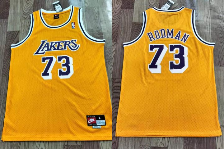 Dennis Rodman Los Angeles Lakers Yellow Retro Jersey