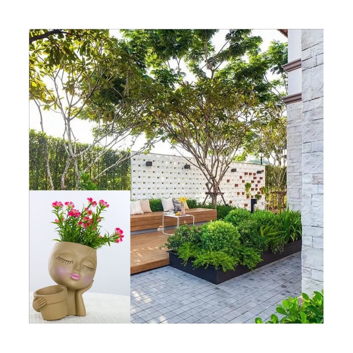 1-piece-face-planter-pot-double-flower-pots-indoor-outdoor-plants-resin-head-planter-cute-lady-face-plant-pot-with-drainage-hole