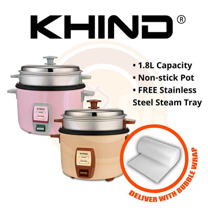 [BUBBLE WRAPPED!] KHIND 1.8L CONVENTIONAL RICE COOKER WITH STEAM TRAY