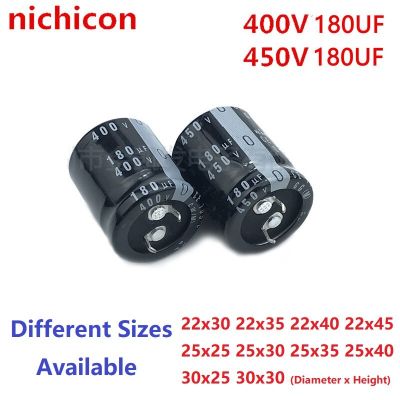 2Pcs/Lot Nichicon 180uF 450V / 180uF 400V 450V180uF/ 400V180uF 22x30/35/40/45 25x25/30/35/40 30x25/30 Snap-in PSU capacitor