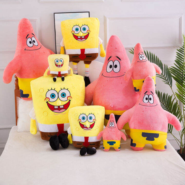 Cute Spongebob Plush Toy Big Size Doll Cartoon Patrick Star Stuffed ...