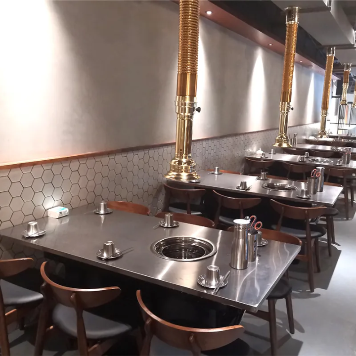 Korea barbecue table commercial barbecue table stainless steel round