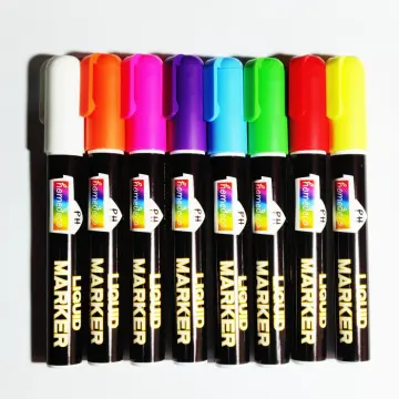 HomedecoPH 2pc White Non Toxic, Water Base Chalk Markers / Glass Markers /  Erasable Markers with 6mm Reversible Tip