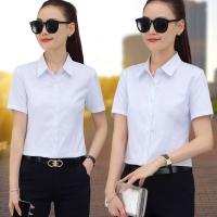 W white female shirts with short sleeves 2023 new summer dress professionally cultivate ones morality tooling uniform shirt