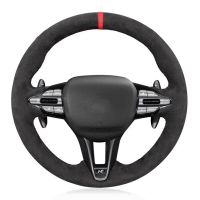 Customized Non-slip Black Suede Leather Braid Car Steering Wheel Cover For Hyundai Veloster N 2019-2021 i30 N 2018 2019 2020 Steering Wheels Accessori