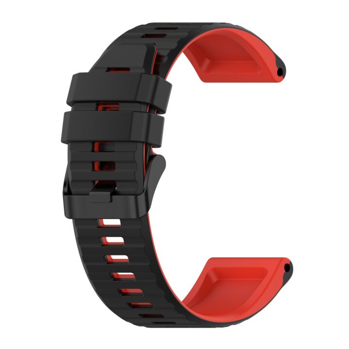 สำหรับ-garmin-fenix-6x-pro-26มม-สายนาฬิกาข้อมือสีซิลิโคนผสม-ดำ-แดง-ขายเอง