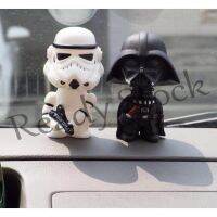 【hot sale】 ┇◕☈ B09 Star Wars Creative Car Product Cartoon Black and White Samurai Q Version 2 Shaking Head Figures StarWar Car Decoration Figure