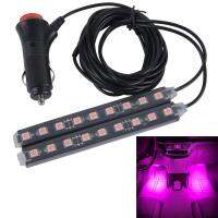 AutoAccessories 2 in 1 4.5W 18 SMD-5050-LEDs RGB Car Interior Floor Decoration Atmosphere Neon Light Lamp, DC 12V(Pink Light)