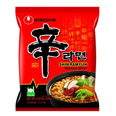 มาม่าเกาหลี มาม่าเผ็ดซองแดง แบบน้ำ นงชิน ชินรามยอน nongshim shin ramyun 120 g 신라면