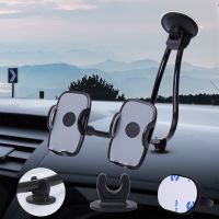 Double Clamps Car Phone Mount Long Arm Gooseneck Mobile holder Flexible Universal Dashboard Bracket Ultra Satble Cell Stand