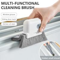 New 2 in 1 Groove Cleaning Brush Door Groove Brush Sliding Door Track Cleaning Tool Windowsill Gap Brush Crevice Cleaner