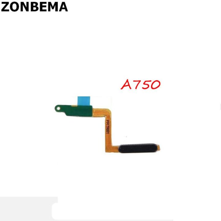 สำหรับ S Amsung G Alaxy A7 A750เซ็นเซอร์ลายนิ้วมือสแกนเนอร์สัมผัสปุ่มหน้าแรกเปิดสวิทช์ที่สำคัญ F LEX เปลี่ยนสายเคเบิ้ล