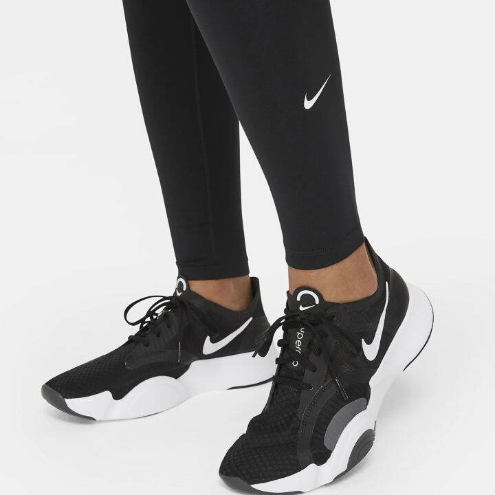 กางเกงออกกำลังแบรนด์nikeของแท้iรุ่นใหม่-nike-one-womens-mid-rise-leggings-dd0252-010-สีดำ