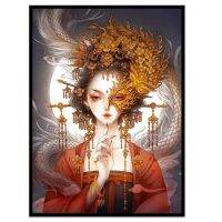 Half face makeup Cross Stitch Kits Dragon Girl DMC 11CT Counted Printing Embroidery Cross-stitch Kit Embroidery Needlework Set