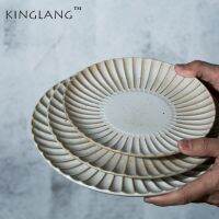 KINGLANG Jingdezhen 1ชิ้นจานสเต็กอาหารเช้าสุดสร้างสรรค์ที่บ้านจานจานพาสต้าจานผลไม้บุคลิกภาพ Menber YX