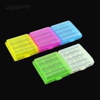 ✇◆□ 5 pcs/lot Coloful Battery Holder Case 4 AA AAA Hard Plastic Storage Box Cover For 14500 10440 Battery