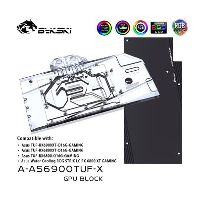 Bykski GPU Water Cooling Block สำหรับ ASUS TUF GAMING Radeon RX 6900 XT VGA Liquild Cooler,5V/12V RGB SYNC,A-AS6900TUF-X