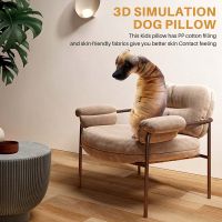 3D Cute Bend Dog Printed Throw Pillow Lifelike Animal Funny Dog Head Cosplay Children Favorite Toy Cushion for Home