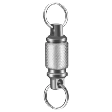Removable Keyring Quick Release Keychain Dual Detachable Key Ring Snap Lock  Holder Steel Pull-Apart Key