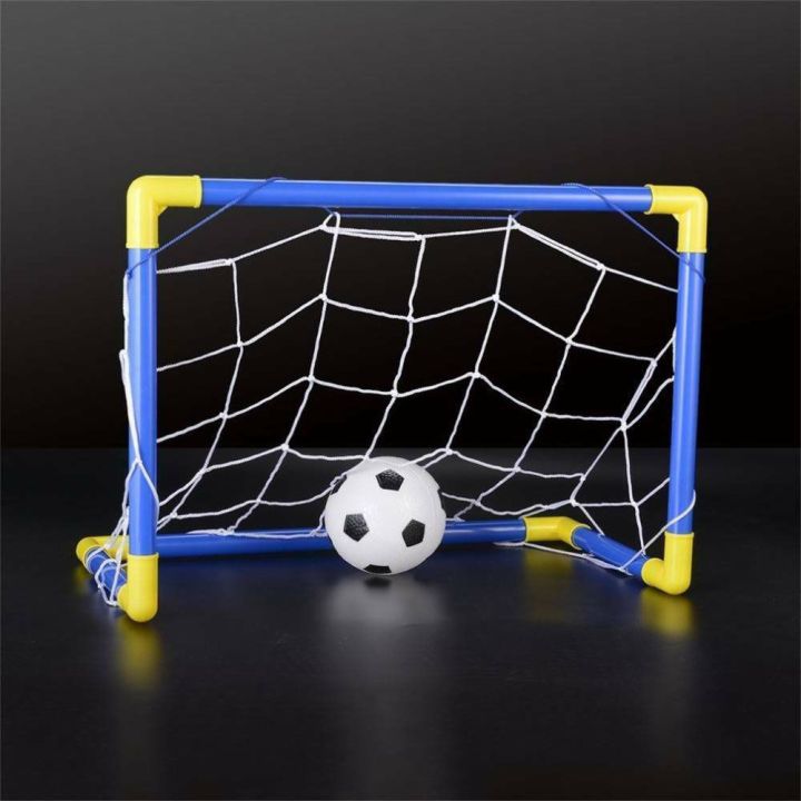 deniset-ชุดตาข่ายของเล่นขนาดเล็กมีปั๊มถอดเสาโกลล์ฟุตบอลออกได้ฟุตบอลกีฬากลางแจ้ง