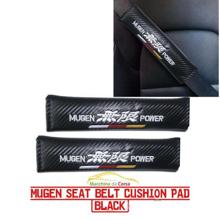 Mugen Seat Belt Cushion Pad (Black) Lazada PH