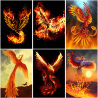 5D DIY Diamond Painting Flaming Phenix Diamond Embroidery Landscape Mosaic Picture Cross Stitch Kit Crystal Home Decoration Gift